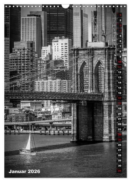 Produktbild: NEW YORK CITY Monochrome Stadtansichten (Wandkalender 2026 DIN A3 hoch), CALVENDO Monatskalender