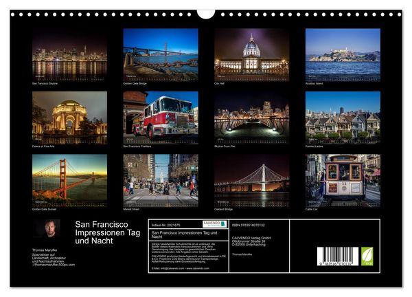 Produktbild: San Francisco Impressionen Tag und Nacht (Wandkalender 2026 DIN A3 quer), CALVENDO Monatskalender