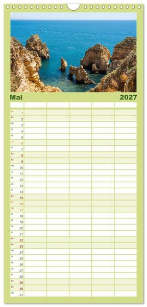 Produktbild: Familienplaner 2027 - Steilk&uuml;sten Europas mit 5 Spalten (Wandkalender, 21 x 45 cm) CALVENDO