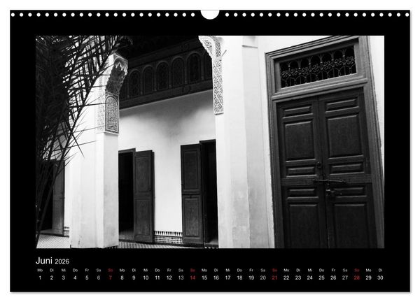 Produktbild: Marokko - Nostalgie in schwarz-weiss (Wandkalender 2026 DIN A3 quer), CALVENDO Monatskalender