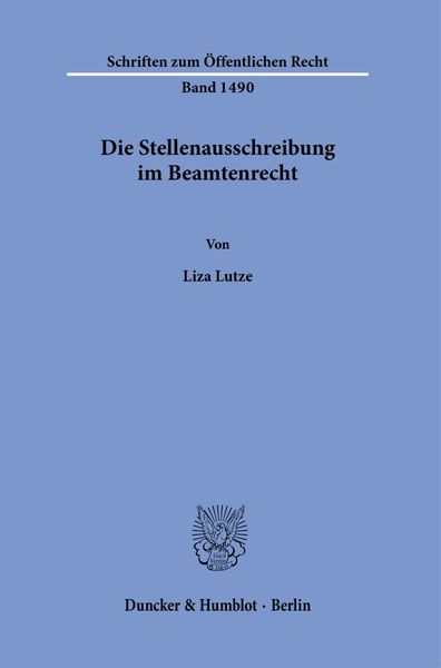 Produktbild: Die Stellenausschreibung im Beamtenrecht.