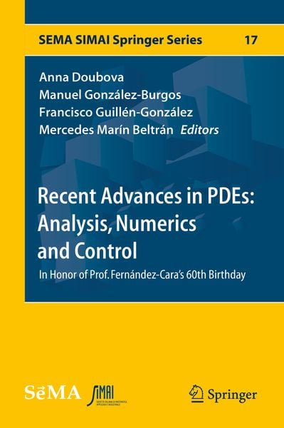 Produktbild: Recent Advances in PDEs: Analysis, Numerics and Control