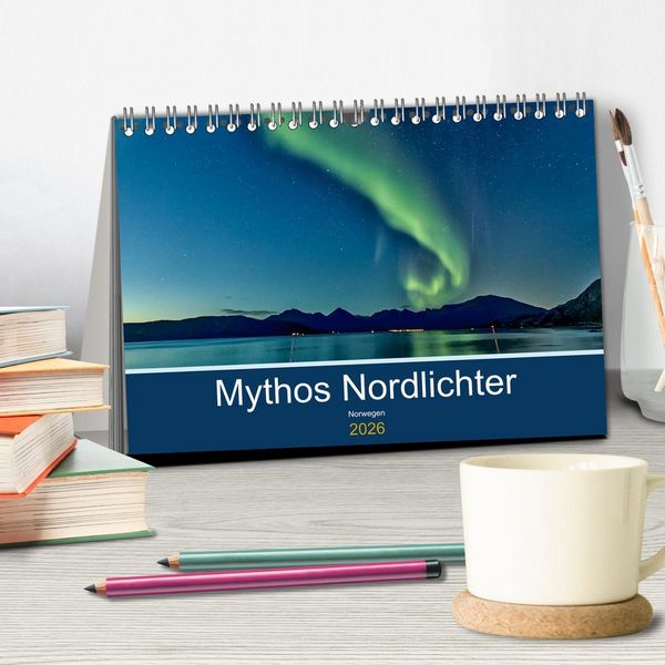 Produktbild: Norwegen - Mythos Nordlichter (Tischkalender 2026 DIN A5 quer), CALVENDO Monatskalender