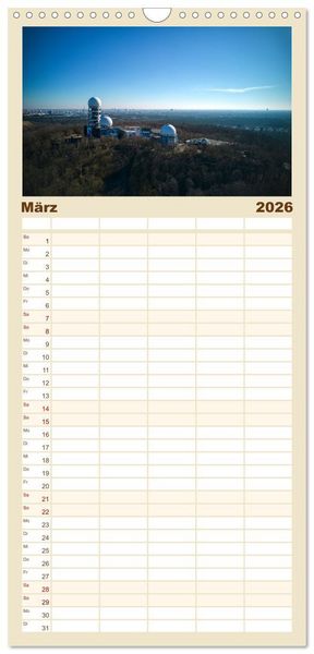 Produktbild: Familienplaner 2026 - &Auml;stehtik von oben mit 5 Spalten (Wandkalender, 21 x 45 cm) CALVENDO