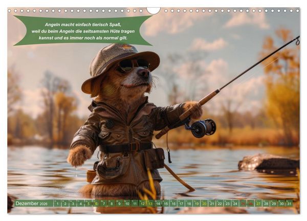 Produktbild: Der tierisch lustige Angler-Kalender (Wandkalender 2026 DIN A3 quer), CALVENDO Monatskalender
