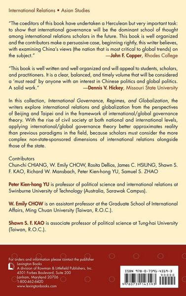 Produktbild: International Governance, Regimes, and Globalization