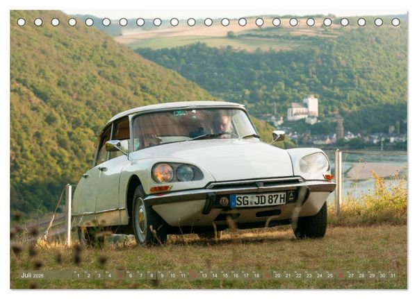 Produktbild: Citro&euml;n DS G&ouml;ttin im Mittelrheintal (Tischkalender 2026 DIN A5 quer), CALVENDO Monatskalender