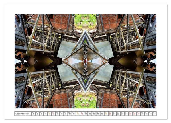 Produktbild: Faszination Spiegelung - Industrie und Technik (Wandkalender 2026 DIN A2 quer), CALVENDO Monatskalender