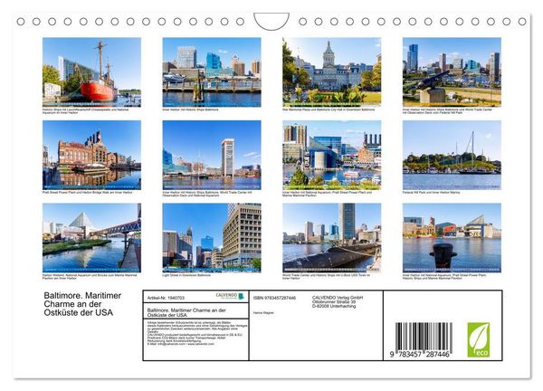 Produktbild: Baltimore. Maritimer Charme an der Ostk&uuml;ste der USA (Wandkalender 2026 DIN A4 quer), CALVENDO Monatskalender