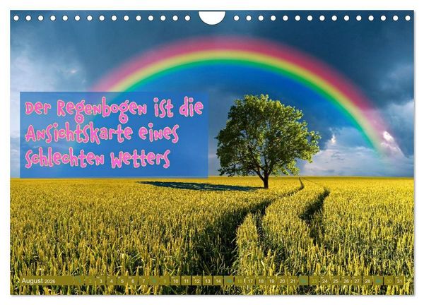 Produktbild: Regenmomente &ndash; Spr&uuml;che f&uuml;r graue Tage (Wandkalender 2026 DIN A4 quer), CALVENDO Monatskalender