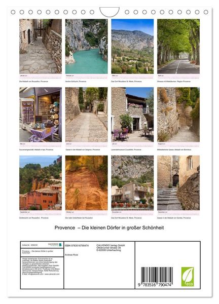 Produktbild: Provence &ndash; Die kleinen D&ouml;rfer in gro&szlig;er Sch&ouml;nheit (Wandkalender 2027 DIN A4 hoch), CALVENDO Monatskalender