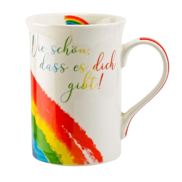 Produktbild: Regenbogen-Tasse &raquo;Wie sch&ouml;n, dass es dich gibt&laquo;