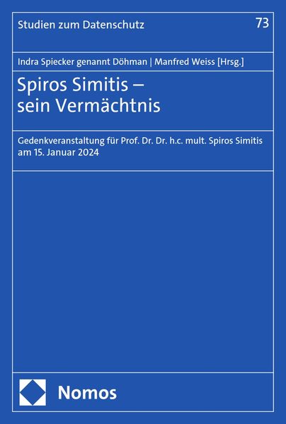 Produktbild: Spiros Simitis - sein Verm&auml;chtnis