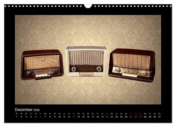 Produktbild: Dampfradios - Antike Radios mit Charme und Patina (Wandkalender 2026 DIN A3 quer), CALVENDO Monatskalender