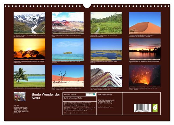 Produktbild: Bunte Wunder der Natur (Wandkalender 2026 DIN A3 quer), CALVENDO Monatskalender