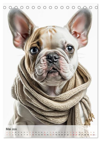 Produktbild: Franz&ouml;sische Bulldogge - ein Hund f&uuml;r die Familie (Tischkalender 2026 DIN A5 hoch), CALVENDO Monatskalender