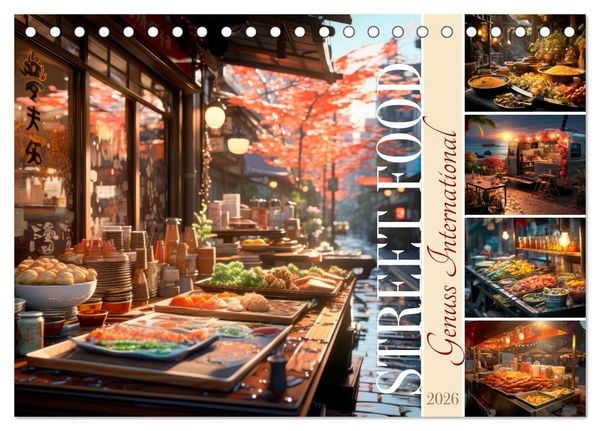 Produktbild: STREET FOOD Genuss International (Tischkalender 2026 DIN A5 quer), CALVENDO Monatskalender