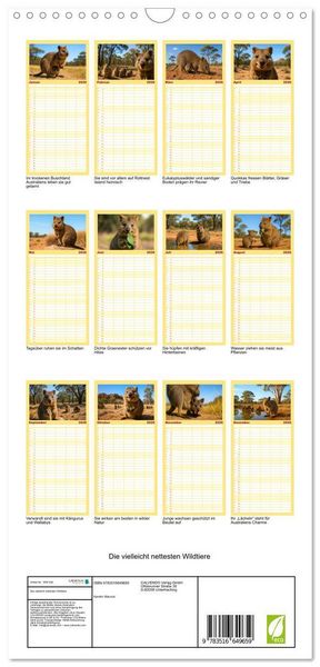 Produktbild: Familienplaner 2026 - Die vielleicht nettesten Wildtiere mit 5 Spalten (Wandkalender, 21 x 45 cm) CALVENDO