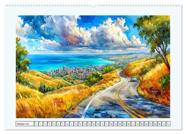 Produktbild: Bulgarien. K&uuml;nstlerische Aquarelle zwischen Altstadt und Meer (hochwertiger Premium Wandkalender 2027 DIN A2 quer), Kunstdruck in Hochglanz