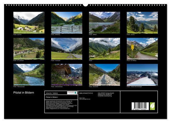 Produktbild: Pitztal in Bildern (hochwertiger Premium Wandkalender 2026 DIN A2 quer), Kunstdruck in Hochglanz