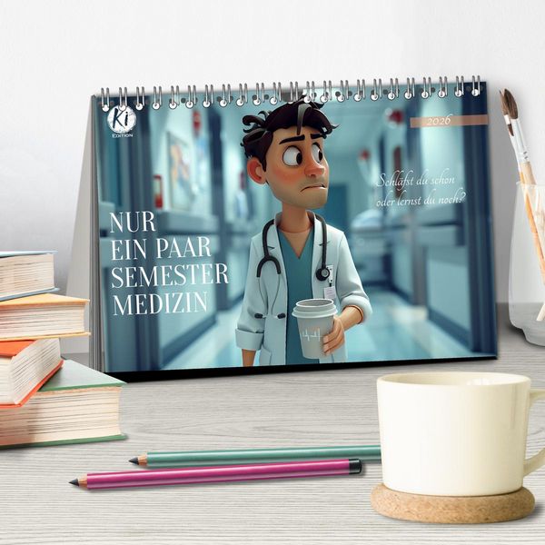 Produktbild: Nur ein paar Semester Medizin (Tischkalender 2026 DIN A5 quer), CALVENDO Monatskalender