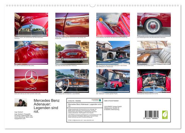 Produktbild: Mercedes Benz Adenauer: Legenden sind rot. (hochwertiger Premium Wandkalender 2026 DIN A2 quer), Kunstdruck in Hochglanz