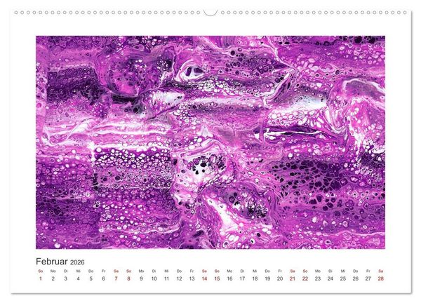 Produktbild: Dein abstraktes Jahr mit der Farbe Purpur (hochwertiger Premium Wandkalender 2026 DIN A2 quer), Kunstdruck in Hochglanz