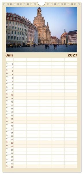 Produktbild: Familienplaner 2027 - Dresden - Sachsens Perle an der Elbe mit 5 Spalten (Wandkalender, 21 x 45 cm) CALVENDO