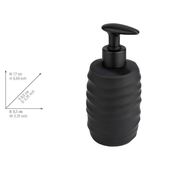 Produktbild: Bad-Accessoire Set Mod. Illana, schwarz, Keramik, &Oslash; 8,5 x 17 cm, soft-touch beschichtung,