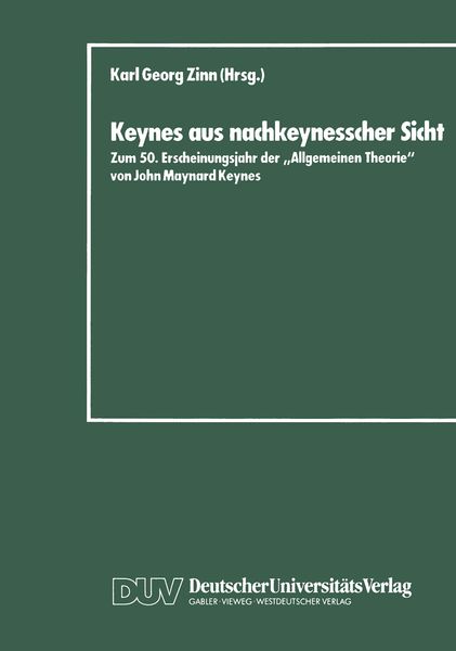 Produktbild: Keynes aus nachkeynesscher Sicht