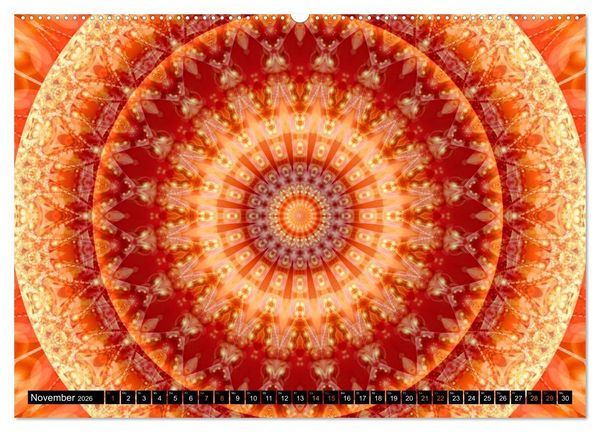 Produktbild: Energie - Mandalas in orange (Wandkalender 2026 DIN A2 quer), CALVENDO Monatskalender