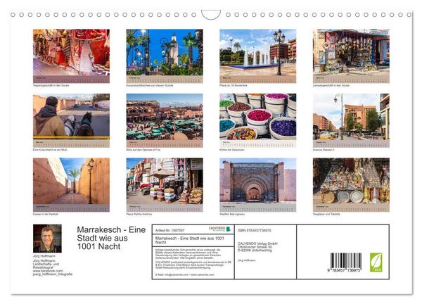 Produktbild: Marrakesch - Eine Stadt wie aus 1001 Nacht (Wandkalender 2026 DIN A3 quer), CALVENDO Monatskalender