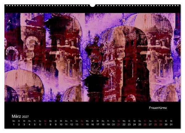 Produktbild: M&uuml;nchen digital (hochwertiger Premium Wandkalender 2027 DIN A2 quer), Kunstdruck in Hochglanz
