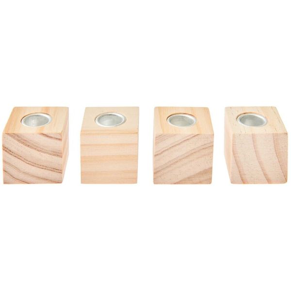 Produktbild: Mini Kerzenhalter W&uuml;rfel, 3 x 3 x 3 cm, 4 St&uuml;ck,
