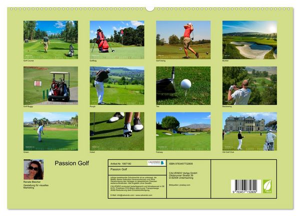 Produktbild: Passion Golf (hochwertiger Premium Wandkalender 2026 DIN A2 quer), Kunstdruck in Hochglanz