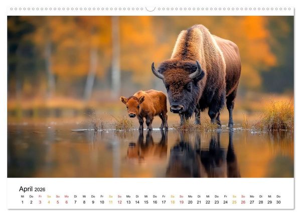 Produktbild: B&uuml;ffel - Ikonen der Wildnis (Wandkalender 2026 DIN A2 quer), CALVENDO Monatskalender
