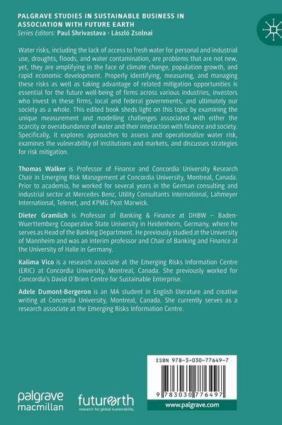 Produktbild: Water Risk and Its Impact on the Financial Markets and Society