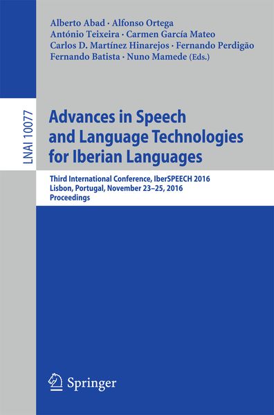 Produktbild: Advances in Speech and Language Technologies for Iberian Languages