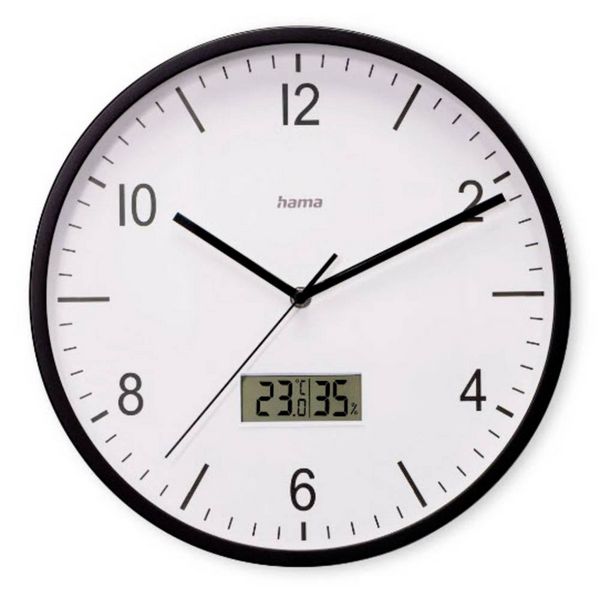 Produktbild: Hama 00185887 Funk Wanduhr 35cm x 350mm x 350mm x 40mm Schwarz