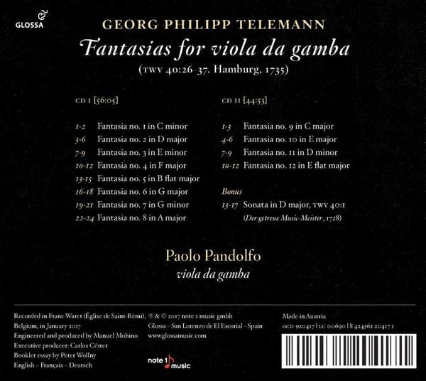 Produktbild: Fantasias For Viola da Gamba