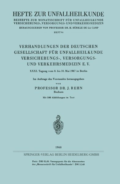 Produktbild: Verhandlungen der Deutschen Gesellschaft f&uuml;r Unfallheilkunde Versicherungs-, Versorgungs- und Verkehrsmedizin E. V.