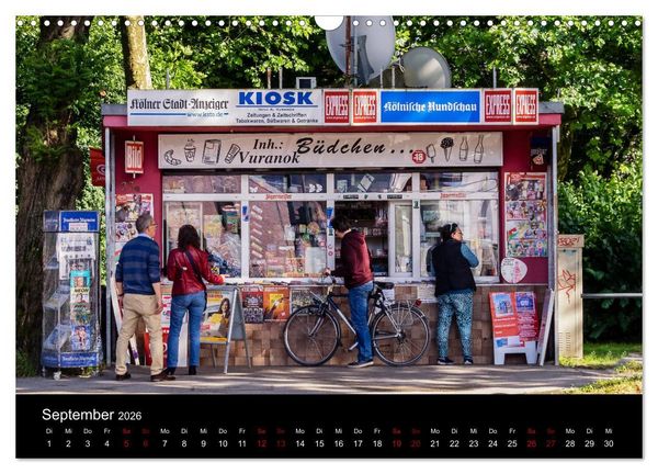 Produktbild: K&ouml;lsche Veedelskultur. B&uuml;dchen, Kioske und Trinkhallen. (Wandkalender 2026 DIN A3 quer), CALVENDO Monatskalender