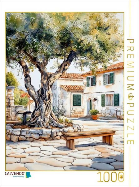 Produktbild: CALVENDO Puzzle Ein malerischer Dorfplatz in der Region Dalmatien | 1000 Teile Lege-Gr&ouml;&szlig;e 64x48cm Foto-Puzzle f&uuml;r gl&uuml;ckliche Stunden
