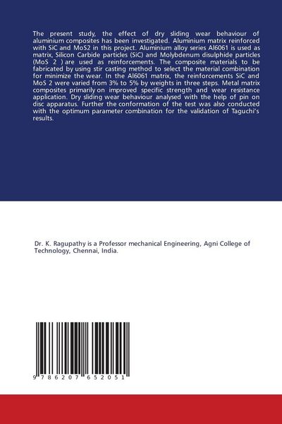 Produktbild: Wear Behaviour Of Aluminum Hybrid Composite By Using Taguchi Method