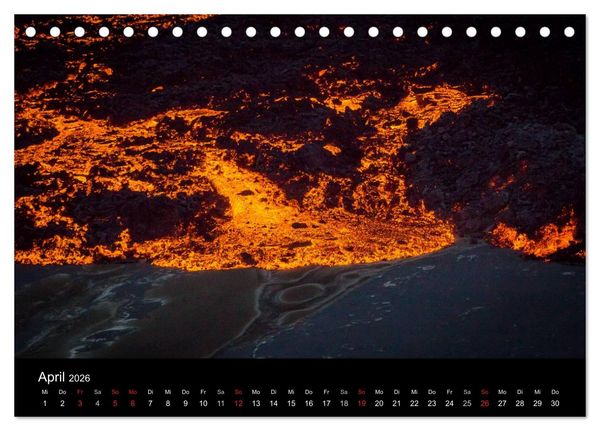 Produktbild: Vulkanausbruch - Island (Tischkalender 2026 DIN A5 quer), CALVENDO Monatskalender