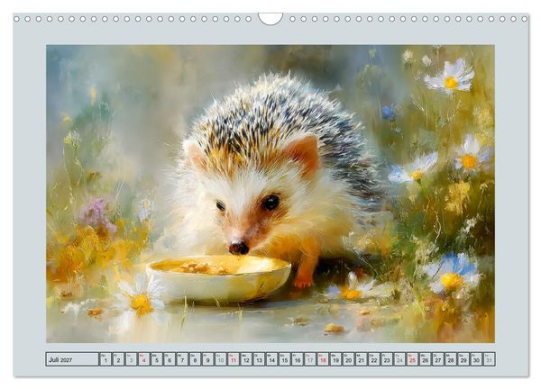 Produktbild: Igel. Kleine Gl&uuml;cksbringer im Garten (Wandkalender 2027 DIN A3 quer), CALVENDO Monatskalender