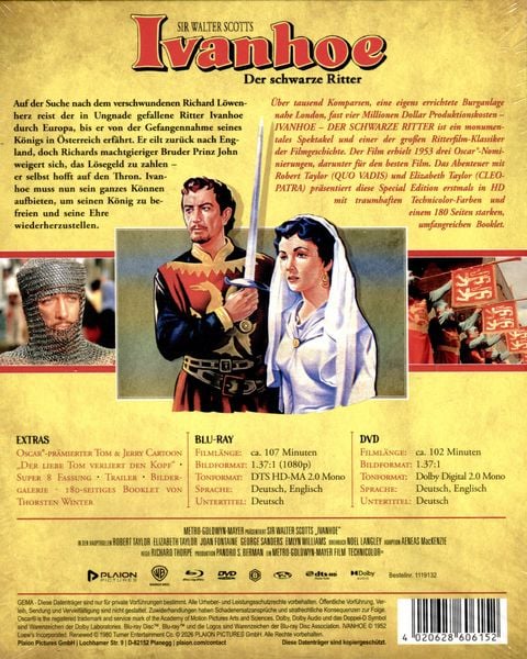Produktbild: Ivanhoe - Der schwarze Ritter - Digipack (Blu-ray+DVD)