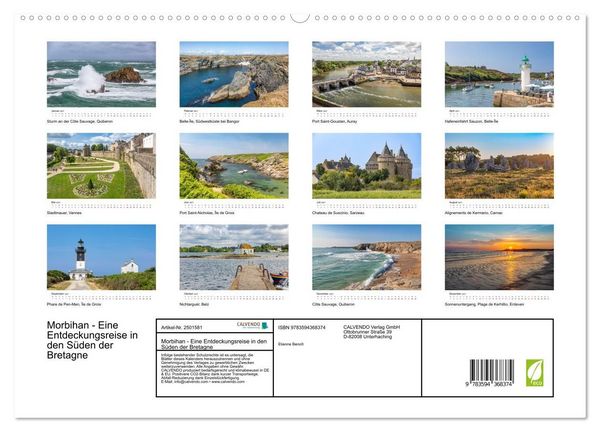 Produktbild: Morbihan - Eine Entdeckungsreise in den S&uuml;den der Bretagne (hochwertiger Premium Wandkalender 2027 DIN A2 quer), Kunstdruck in Hochglanz