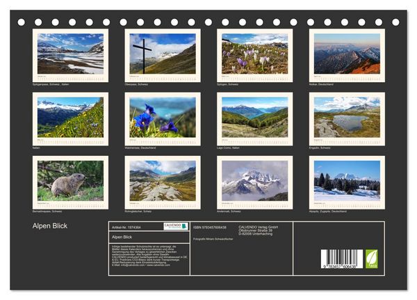 Produktbild: Alpen Blick (Tischkalender 2026 DIN A5 quer), CALVENDO Monatskalender