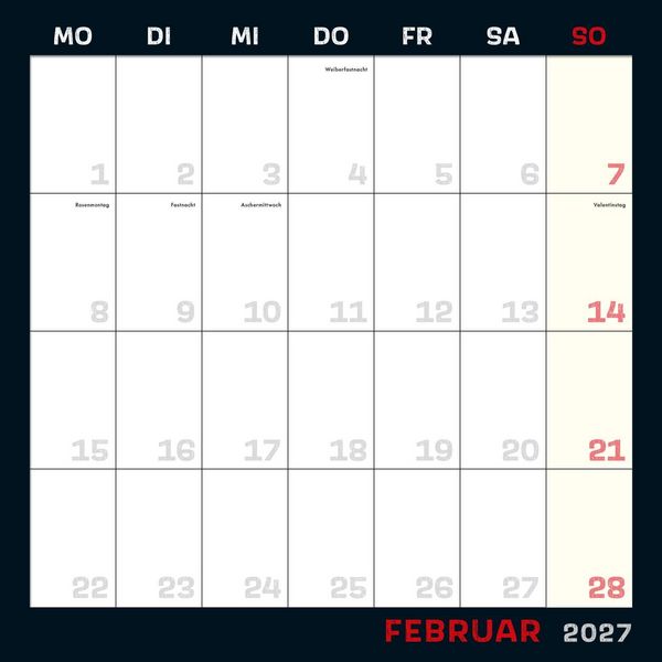 Produktbild: Uli Stein Schwarzer Kalender 2027: Monatskalender f&uuml;r die Wand